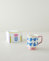 Gifty Petal New Bone China Kupa 310 ml Pembe-Sarı-Mavi