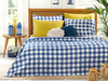 Gingham Baskılı Tek Kişilik Pike Lacivert