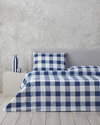 Gingham Çift Kişilik Nevresim Takımı Lacivert