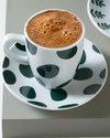 Glam Dots Porselen 4 Parça 2 Kişilik Kahve Fincan Takımı Yeşil