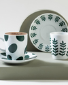 Glam Dots Porselen 4 Parça 2 Kişilik Kahve Fincan Takımı Yeşil