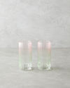 Glimmer Cam 2'li Bardak 400 ml Pembe - Yeşil