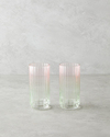 Glimmer Cam 2'li Bardak 400 ml Pembe - Yeşil