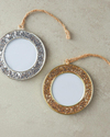 Glitter Çerçeveli Metal Yılbaşı Ağaç Süsü Silver