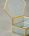 Glossy Cam Dekoratif Kutu 17x15x6 cm Gold