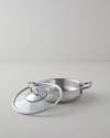 Glow Çelik Cam Kapaklı Sahan 18x5 cm Silver