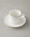 Gold Line New Bone China 12 Parça 6 Kişilik Kahve Fincan Takımı 90 ml Beyaz-Gold