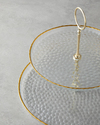 Golden Glow Cam Katlı Servis 21+28 cm Şeffaf-Gold