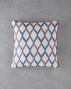 Grid Çift Taraflı Kırlent Kılıfı 45x45 cm Lacivert - Kiremit