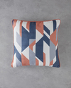 Grid Çift Taraflı Kırlent Kılıfı 45x45 cm Lacivert - Kiremit