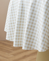 Gridlane Pvc Yuvarlak Masa Örtüsü 140 cm Bej