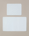Gridline Kaydırmaz Taban Banyo Paspası Seti 60x100 cm + 50x60 cm Beyaz