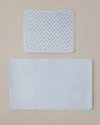 Gridline Kaydırmaz Taban Banyo Paspası Seti 60x100 cm + 50x60 cm Gri