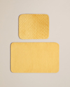 Gridline Kaydırmaz Taban Banyo Paspası Seti 60x100 cm + 50x60 cm Hardal