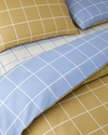 Gridline Kolay Ütülenir Çarşaflı Tek Kişilik Nevresim Takımı 160x220 cm Yağ Yeşili- Mavi