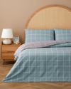 Gridline Kolay Ütülenir Çarşaflı Tek Kişilik Nevresim Takımı 160x220 cm Seledon-Mürdüm