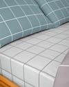 Gridline Kolay Ütülenir Çift Kişilik Nevresim Takımı 200x220 cm Seledon-Mürdüm