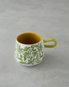 Growtopia Stoneware Kupa 340 ml Yeşil-Beyaz