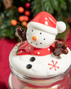 Happy Snowman Cam Kavanoz Kırmızı
