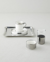 Harmony Silver Stoneware Tek Kişilik Kahve Sunum Seti 100 ml Beyaz-Silver