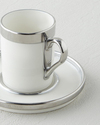 Harmony Silver Stoneware Tek Kişilik Kahve Sunum Seti 100 ml Beyaz-Silver