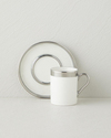Harmony Silver Stoneware Tek Kişilik Kahve Sunum Seti 100 ml Beyaz-Silver