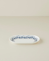 Harmony Talavera Porselen Kayık Tabak 24 cm Beyaz - Lacivert