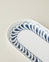 Harmony Talavera Porselen Kayık Tabak 24 cm Beyaz - Lacivert