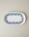 Harmony Talavera Porselen Kayık Tabak 24 cm Beyaz - Lacivert