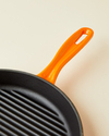 Hecha Demir Döküm Yuvarlak Grill Tava 28 cm Turuncu Degrade