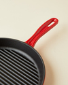 Hecha Demir Döküm Yuvarlak Grill Tava 28 cm Kırmızı Degrade