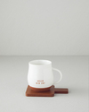 Hello New Day New Bone China Bardak Altlıklı Kupa 450 ml Beyaz