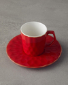 Hestia New Bone China 4 Parça 2 Kişilik Kahve Fincan Takımı Kırmızı