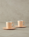 Hestia New Bone China 4 Parça 2 Kişilik Kahve Fincan Takımı Somon