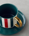 Holiday Cheer New Bone China 4 Parça 2 Kişilik Çay Fincanı Takımı 200 ml Kırmızı-Yeşil-Gold