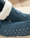 Home Socks Triko Kadın Peluş Çorap - Koyu Mavi