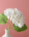 Hortensia Tek Dal Yapay Çiçek Beyaz