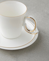 Ivory Porselen 12 Parça 6 Kişilik Kahve Fincan Takımı 85 ml Beyaz-Gold