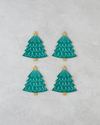 Jinglewood Ahşap 4'lü Bardak Altlığı 12x14 cm Renkli