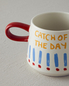 Jolly Beach Stoneware Kupa Mavi-Kırmızı