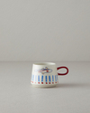 Jolly Beach Stoneware Kupa Mavi-Kırmızı
