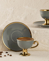 Lalia New Bone China 4 Parça 2 Kişilik Kahve Fincan Takımı Gri