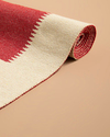 Lara Purl Dokuma Kilim Krem - Kırmızı