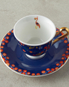 Lavinia New Bone China 4 Parça 2 Kişilik Kahve Fincan Takımı Lacivert