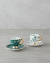 Leafscape New Bone China 4 Parça 2 Kişilik Kahve Fincan Takımı 100 ml Beyaz - Yeşil