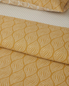 Leafy Braid Çift Kişilik Nevresim Takımı 200x220 cm Hardal