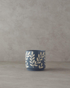 Leafy Stoneware Saksı Mavi