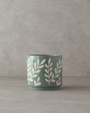 Leafy Stoneware Saksı Yeşil