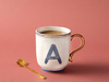 Letter A Stoneware Kupa Renkli