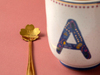 Letter A Stoneware Kupa Renkli